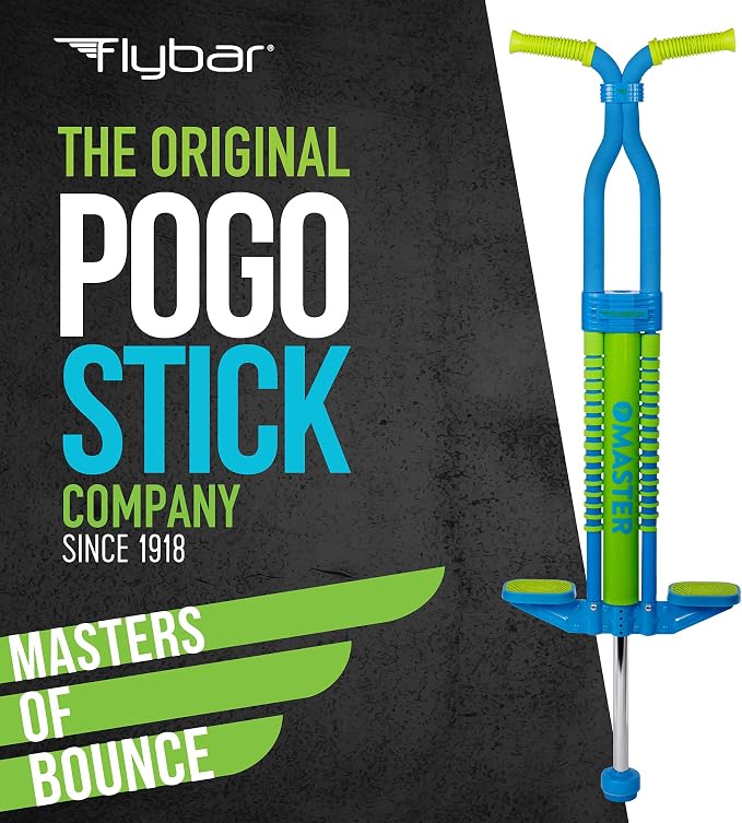 Flybar Master Pogo Stick for Kids Ages 9+, 80–160 lbs – Easy Grip Handles – Active Exercise Toy for Tweens & Teens – Outdoor Toy with Non-Slip Foot Pegs for Boys and Girls – No Assembly Needed