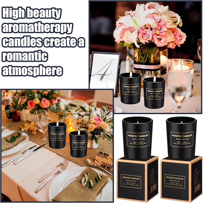 MTLEE 24 Pcs Candles for Home Scented Aromatherapy Jar Candle Gift for Women Bulk 8 Long Lasting Aromatherapy Jar Soy Wax Candle Gift for Mother`s Day Christmas Birthday(Classic Style,Fresh Scent)