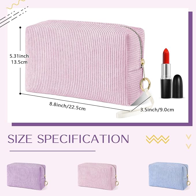 Likesing Tampon Holder for Purse, Corduroy Period Bag Sanitary Napkin Storage Bag for Girls Womens, Portable Feminine Emergency Pad Period Pouch(Pink)