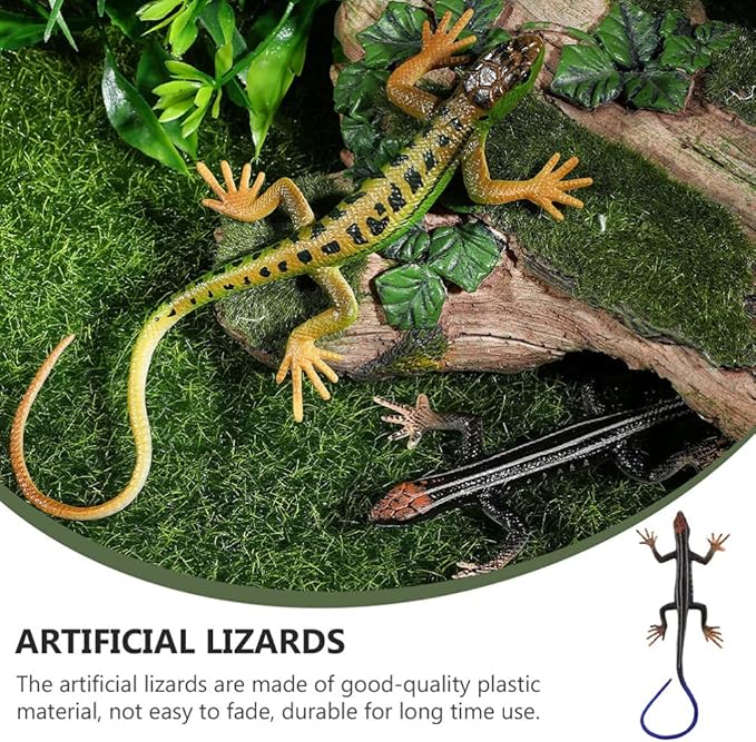 Artificial Lizard Animal Plaything Plastic Simulation Animal Model for Kids Early Education Halloween Party Trick Toy Potted Plant Decoration