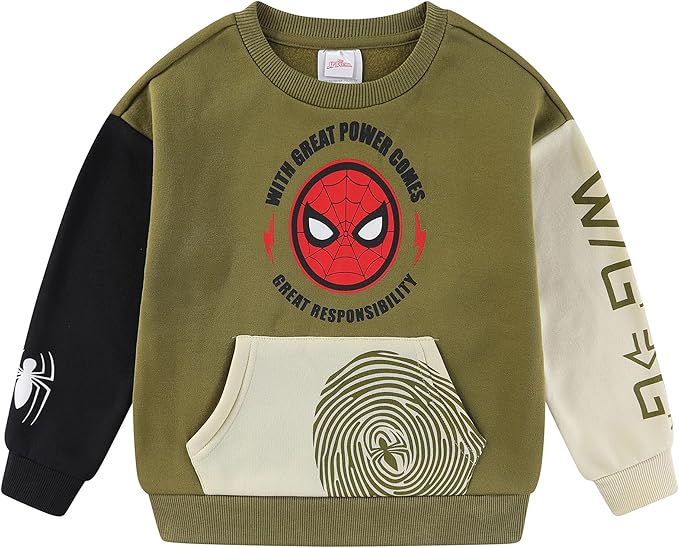 Marvel Spider-Man Boys 2 Piece Sweatshirt and Pant Sets for Toddlers and Big Kids