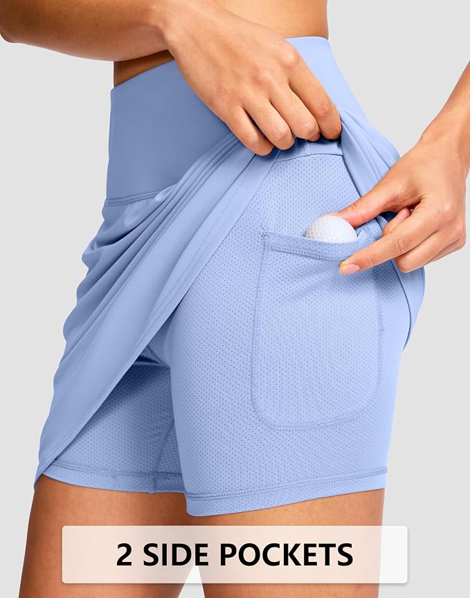 G Gradual 16"/18" Skorts for Women Golf Skirt with 2 Pockets Summer Casual | Built-In Shorts, High Waist, Soft 4-Way Stretch, Breathable Mesh Liner, Tennis Pickleball Athletic Wear, Easy To Match