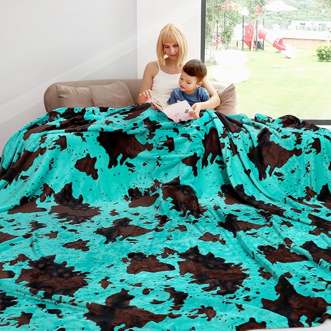 Teal Blue Soft Fleece Throw Blanket Queen Size Lightweight Extra Large Turquosie Fuzzy Cozy Queen Blanket for Bed Couch All Seasons
