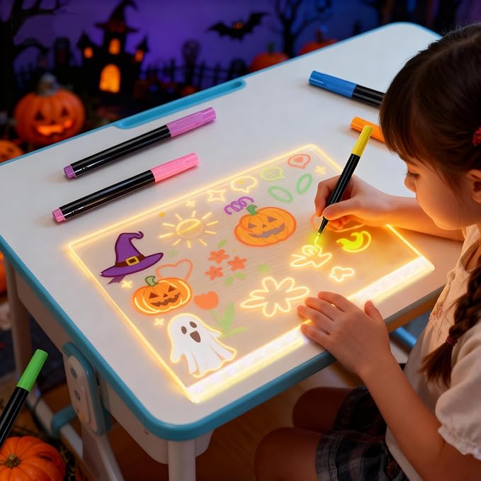 7-Color Markers for LED Note Board with Colors, Compatible with Lumiboard Reusable Doodle Book, Light-Up Acrylic Message Boards,and LED Writing Boards, Neon Markers Erasable Pens