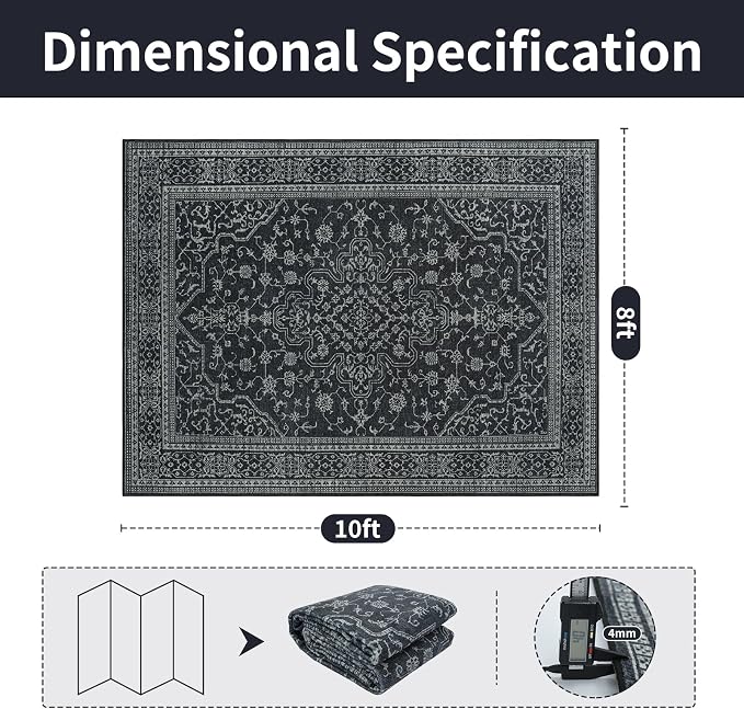 Washable Rugs 8x10 Area Rugs for Living Room,Bedroom,Dining Room- Soft Low Pile Stain-Resistant Carpet with Non-Slip Rubber Backing,Large Vintage Area Rug for Farmhouse Nursery Home Office Decor | Ultra Soft Low Pile Faux Wool,Non-Slip & Non-Shedding,S...