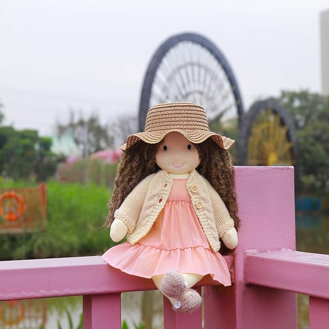 Waldorf Doll Handmade Rag Doll - Personalized Collectors Plush Doll for Kids Birthday Present with Beautiful Present Box-Kristy 12"