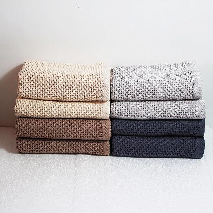 8 Pack Cotton Sports Towel(13.7" x 27.5"), Gym Travel Towel, Cool Waffle Pattern Towel for Neck and Face, Soft Breathable Cold Towel for Yoga, Golf, Gym, Camping, Running, Workout