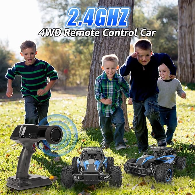 kolegend Remote Control Car, 2.4GZh High Speed 20km/h RC Monster Trucks 30+min with LED Headlight and Rechargeable Battery for Boys Girls Kids