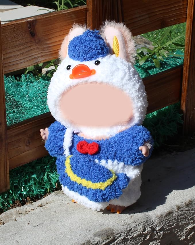 Hand-Crocheted Doll Clothes Set for 17cm Dolls - Original Cute Outfit, Handmade Crochet Accessories, Kawaii Animal Style Collectibles (Goofy Goose)