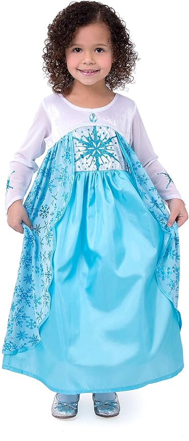 Little Adventures Ice Princess Dress up Costume - Machine Washable Girls Child Pretend Play and Party Outfit with No Glitter