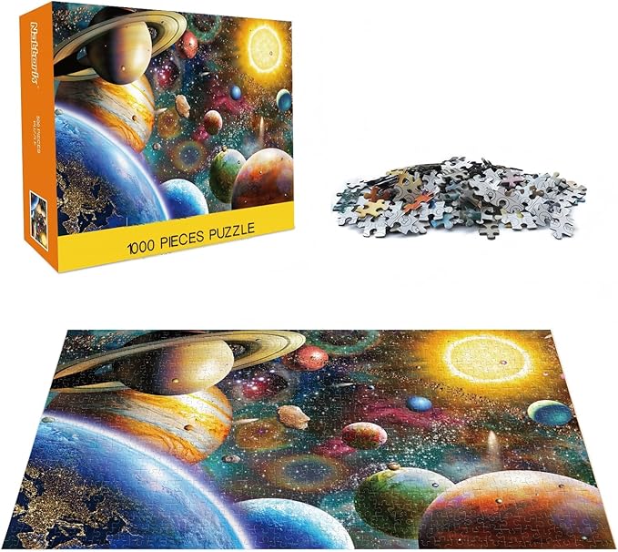 Jigsaw Puzzles 1000 Pieces for Adults, Families (Space Traveler, Solar System) Pieces Fit Together Perfectly