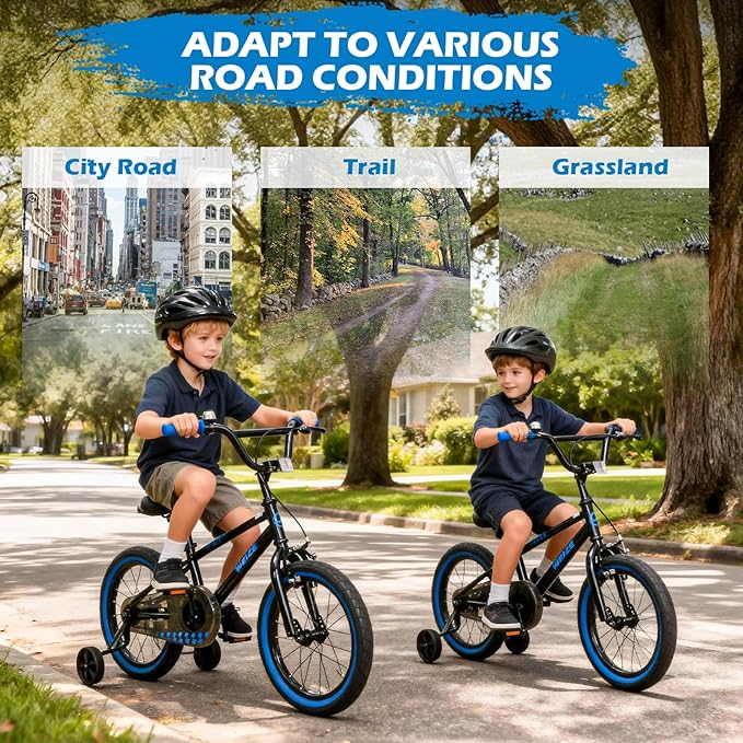 WEIZE Kids Bike,14 16 20 Inch Children Bicycle for Boys Girls Ages 3-12 Years Old, Rider Height 32-60 Inch, Coaster Brake, Multiple Color Options