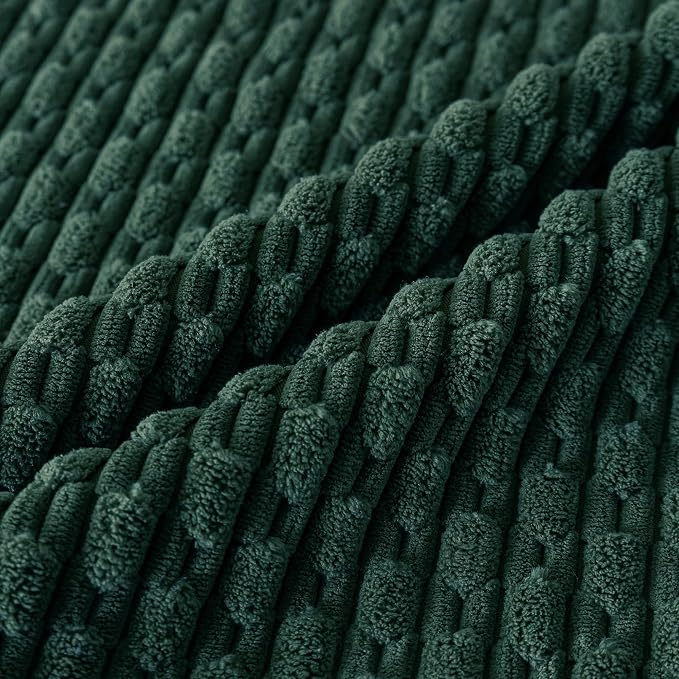 Set of 4 Dark Green Decorative Throw Pillow Covers 16x16 Inch Corduroy Pillow Covers for Bed Couch Sofa Living Room Soft Square Cushion Cases
