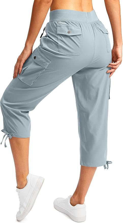 Soothfeel Women's Cargo Capris Pants with 6 Pockets Lightweight Quick Dry Travel Hiking Summer Pants for Women Casual