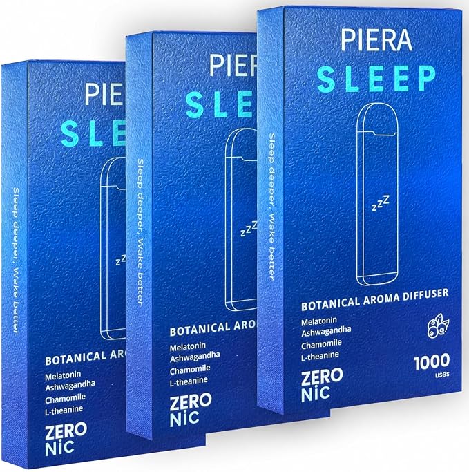 PIERA Botanical Aroma Diffuser Set, Plant-Based Botanical Scent, Non-Electronic Personal Fragrance Accessory, Detox, Sleep & Energy, 3 Sticks, 1 Pack (3, Sleep)