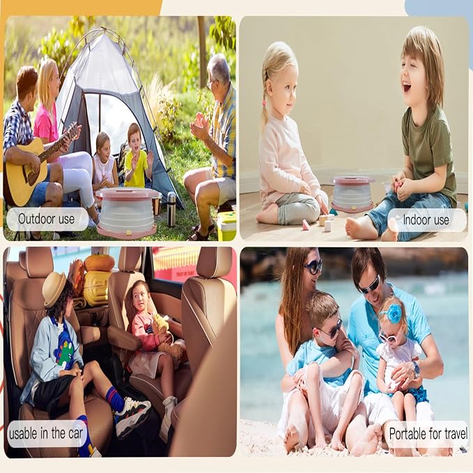 SunnySmile Portable Potty Cute Puppy Design, Portable Toddler Toilet with 45 Disposable Bags, Foldable Toddler Travel Potty for Camping, Road Trips & Car Toilet for Kids