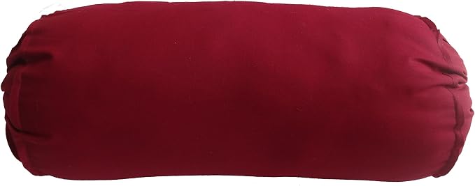 Burgundy Bolster Pillowcase - Neck Roll Round Bolster Cover for Bed Sofa Chair Couch Lounge Cotton 6" Diameter x 28" Long (15 cm Diameter x 71 cm Long) Removable Cover