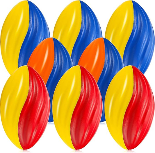 Lewtemi 8 Pcs Mini Footballs for Kids Spiral Soft Foam Footballs Bulk Kids Mini Toy Sports Birthday for Indoor and Outdoor Play Party Favors(Bright Colors)