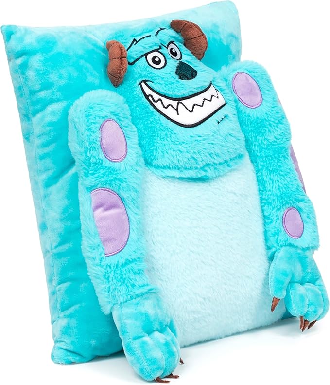 Jay Franco Disney Pixar Monsters Inc James Sullivan - Sully 3D Snuggle Plush Pillow - Super Soft Blue Pillow - Measures 15 Inches
