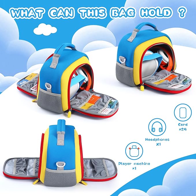 Carrying Bag Compatible with Toniebox Starter Set and Tonies Figurines, Kids Toys Storage Case with Handle and Shoulder Strap for Tonies Box, Detachable Bag for Toniebox Accessories