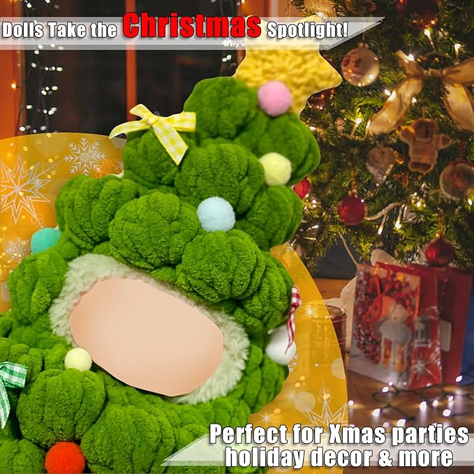 Designer Clothes for Dolls Accessories15cm /17cm Doll Clothing Set Replacement Pink Outfit 5Pcs Set (Red Christmas Tree Style)