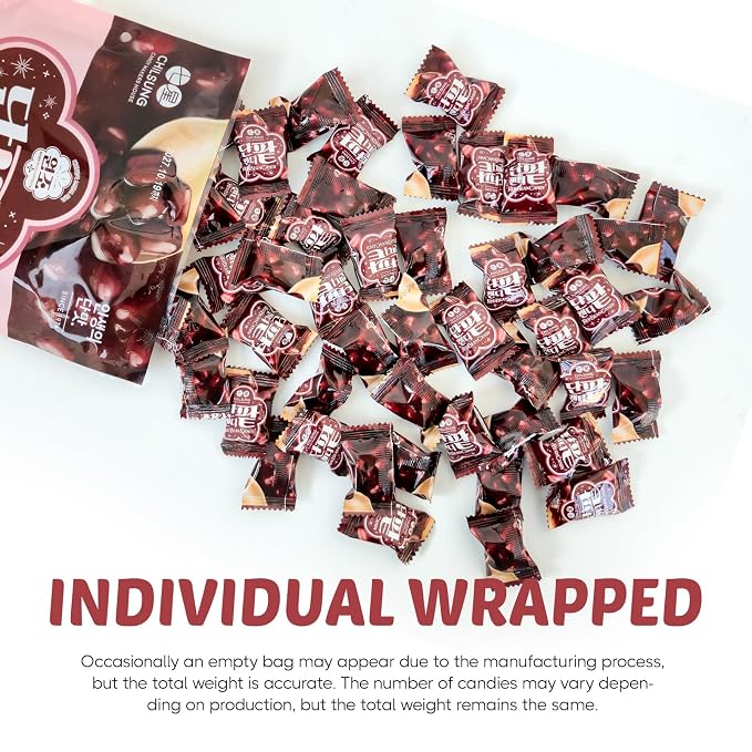 COELO Red Bean Candy 8.81oz (250g) | Korean Red Bean & Sea Salt | Sweet & Salty Flavor Hard Candy Korea Snack | Office Pantry Travel Camping Party K-Food Individually Wrapped On-The-Go Snack 단팥 캔디