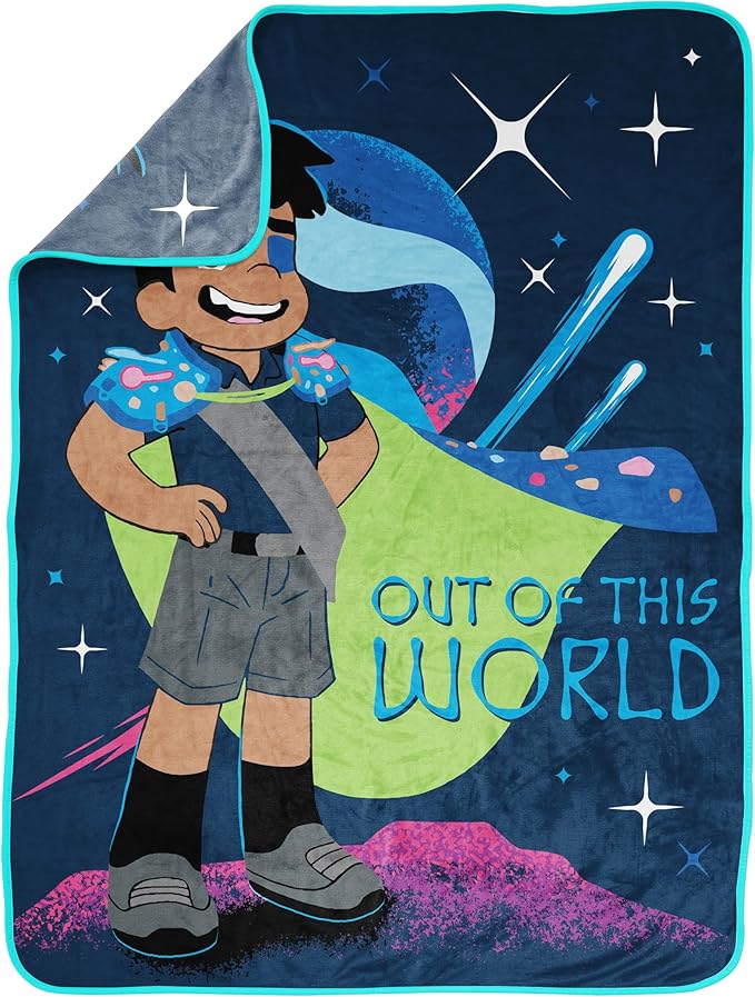 Jay Franco Plush Throw Blanket – 46" x 60" Inch Cartoon Kids Soft & Cozy Fleece Throw for Bedroom & Couch Décor, Official Licensed Product, Blue - Elio