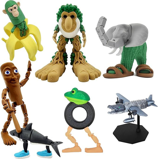 Italian Brainrot Toys,Brainrot Toys,Brainrot Action Figures,Collectible Italian Brainrot Characters,Tralalero Tralala,Tung Tung Tung Sahur,Best Gift for Brainrot Fans & Kids (7Pcs)