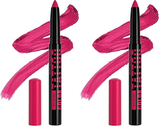 Maybelline Color Tattoo Longwear Multi-Use Eye Shadow Stix, Eye Makeup, I am Unique (Vivid Pink Matte), 1 Count (Pack of 2)