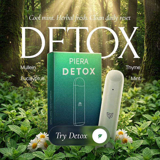 PIERA Botanical Aroma Diffuser Set, Plant-Based Botanical Scent, Non-Electronic Personal Fragrance Accessory, Detox, Sleep & Energy, 3 Sticks, 1 Pack (2, Detox)