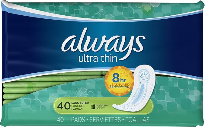 Always Ultra Thin Size Feminine Pads with Wings, Size 2