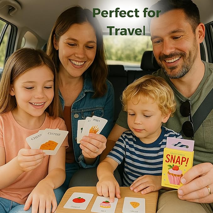 3-in-1 Snap Card Games for Kids | 52 Cards with 4 Jokers | Memory, Matching & Brain Games | Educational Preschool Learning for Toddlers & Kids 2-6 | Family Travel Game
