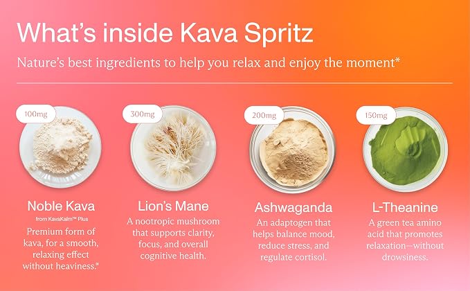 FOCL Instant Kava Drink Mix - Refreshing Non-Alcoholic Calming Powdered Drink with Kava Extract, Lion’s Mane, Ashwagandha, L-Theanine - Sugar Free, Non-GMO - Mixed Berry Flavor -30 Servings