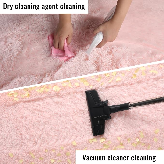 Pink Runner Rugs for Girls Bedroom, Plush Fluffy Hallway Rug 2x6 Ft, Kawaii Vibrant Carpet for Living Room, Non-Slip Long Bedside Rugs,Girls Nursery Kids Girls Princess Room Decor Aesthetic Light Pink