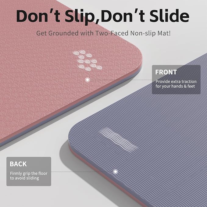 PAIDU Yoga Mat 8mm Super Thick TPE Fitness Mat | SGS Certified | Non-Slip, Odorless & Tear-Resistant | Unisex with Strap | for Yoga, Pilates, Meditation & Home Workouts