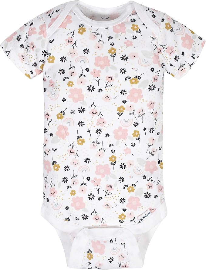 Gerber Baby Girls' 8-pack Short Sleeve Onesies Bodysuits