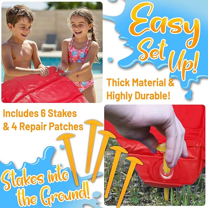 Stargo 18 x 5 ft - Slip Splash and Slide, Water Slides for Kids - Backyard waterslide for Kid Outdoor Fun Summer Water Toys, Water Activities for Kids and adults for backyard fun, Ages 4-8, 5 6 7 8-12