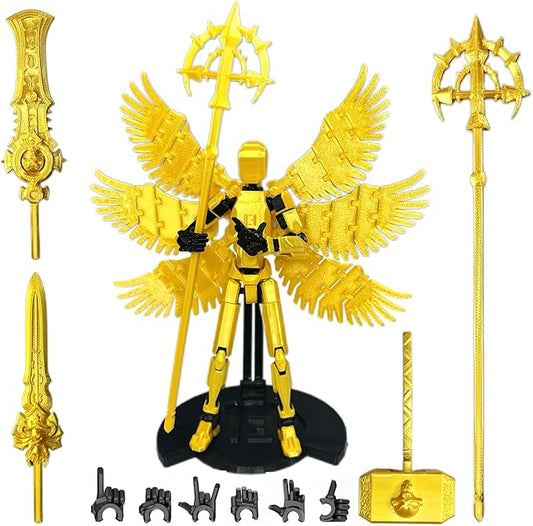 (Assembly Completed) T13 Action Figure Set, Dummy 13 3D Printed Action Toy Gifts for Kids, Robot 13 Action Figure Full Body Mechanical Doll Christmas Birthday Gift for Boys Girls