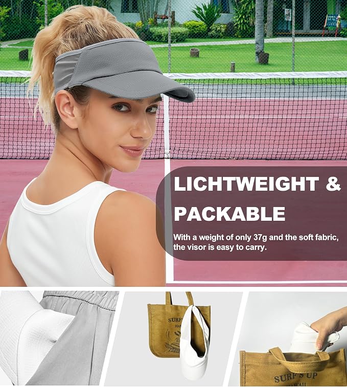 Sun Visor Hats Lightweight Stretchy for Running Tennis Golf | Portable,Mesh breathable,Quick-dry,Cooling Visor Hat,Stretch Fit,For Outdoor Sport Pickleball,Beach Volleyball