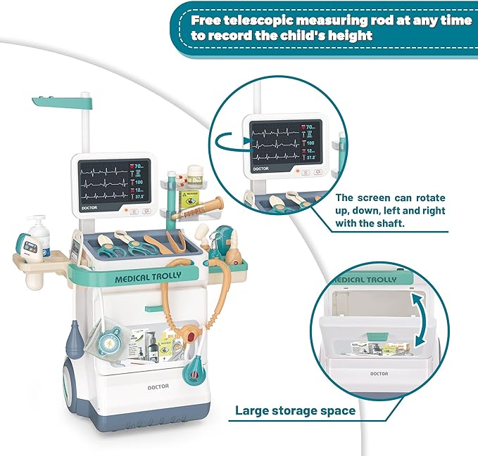 Deluxe Doctor Kit for Kids - 26 Piece Pretend Medical Station Toy Set with Play Stethoscope and Medical Instruments - Perfect Role Play Gift for Toddlers and Young Children