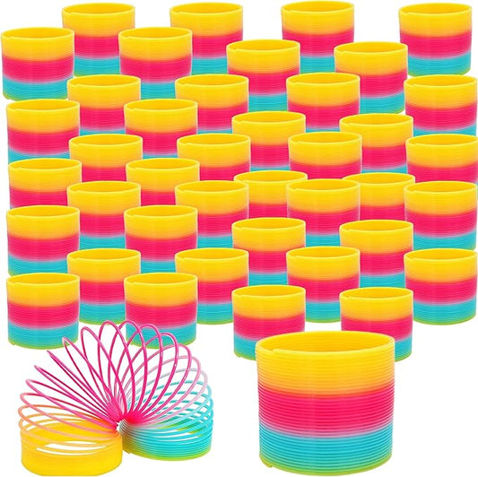 The Dreidel Company Plastic Multicolor Coil Spring, Goody Bag Fillers, Party Favor for Kids, 3" Inches (80mm) (480-Pack)
