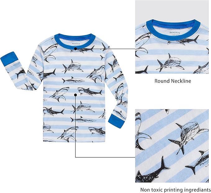KikizYe Little Big Boys Girls Pajamas Set Kids PJs 100% Cotton Sleepwear