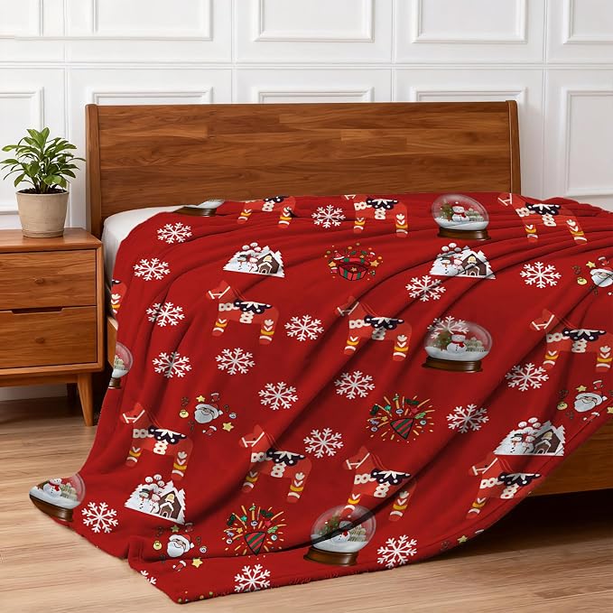 COMFAR Cute Christmas Blankets and Throws for Adults/Women/Boys/Kids, Holiday Fleece Throw Blanket for Couch/Sofa, Holiday Decor, Christmas Decorations/Gifts 50"x 60"