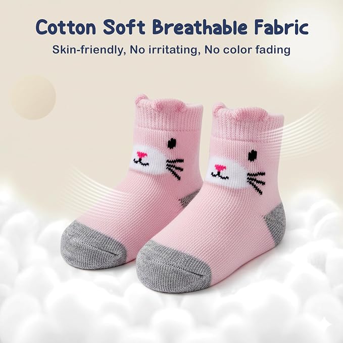 Mother's Choice Organic Cotton Baby Socks 6–12 Months, 12 Pairs Socks Boys Cotton Socks Soft Hypoallergenic Breathable Gentle On Baby Skin Comfortable Daily Wear Essentials For Newborns