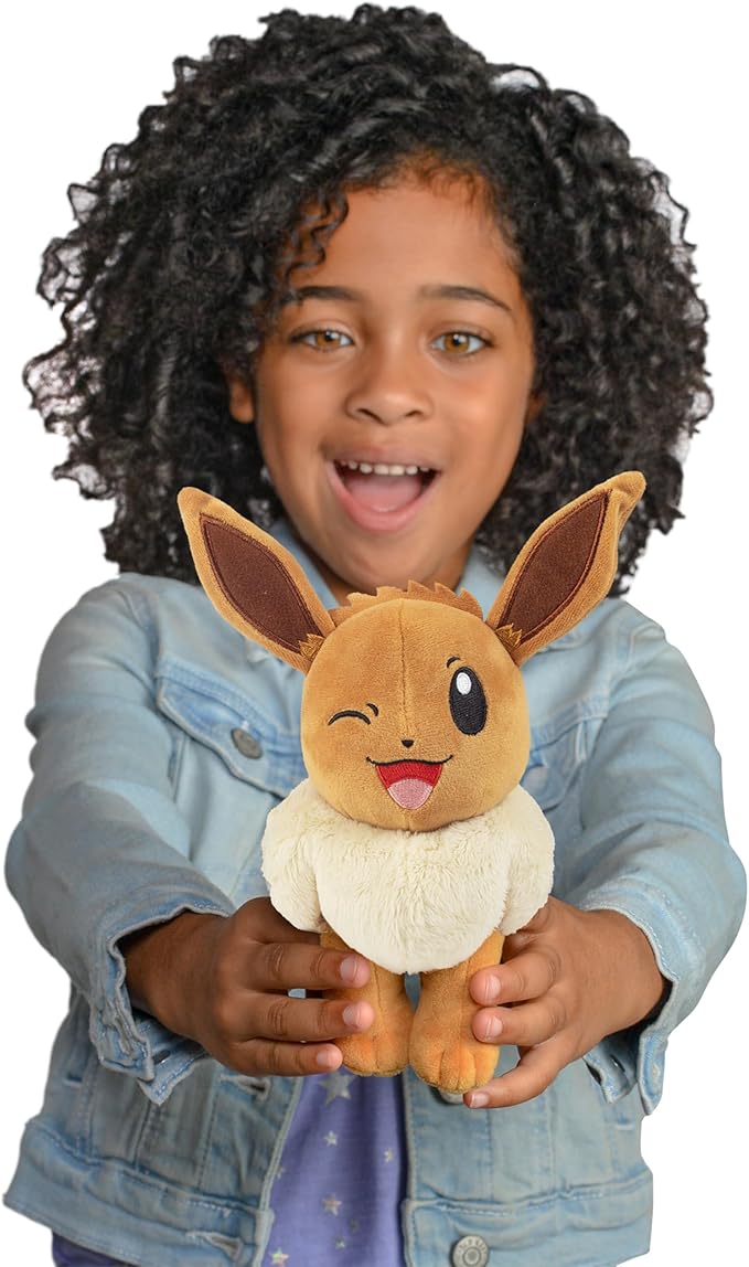 Pokemon 8" Eevee & Pikachu Plush, 2-Pack - Let's Go Starters - Officially Licensed - Authentic Soft Stuffed Animal Toy Figures - Holiday Christmas Stocking Stuffer Gift for Kids, Boys, Girls - 2+