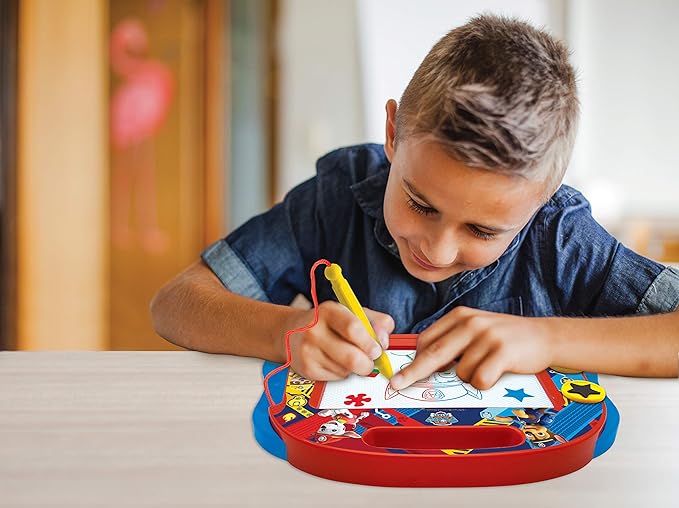 Lexibook Paw Patrol Multicolor Magic Magnetic Drawing Board, Artistic Creative Toy for Girls and Boys, Stylus Pen and Stamps, Red/Blue, CRPA550