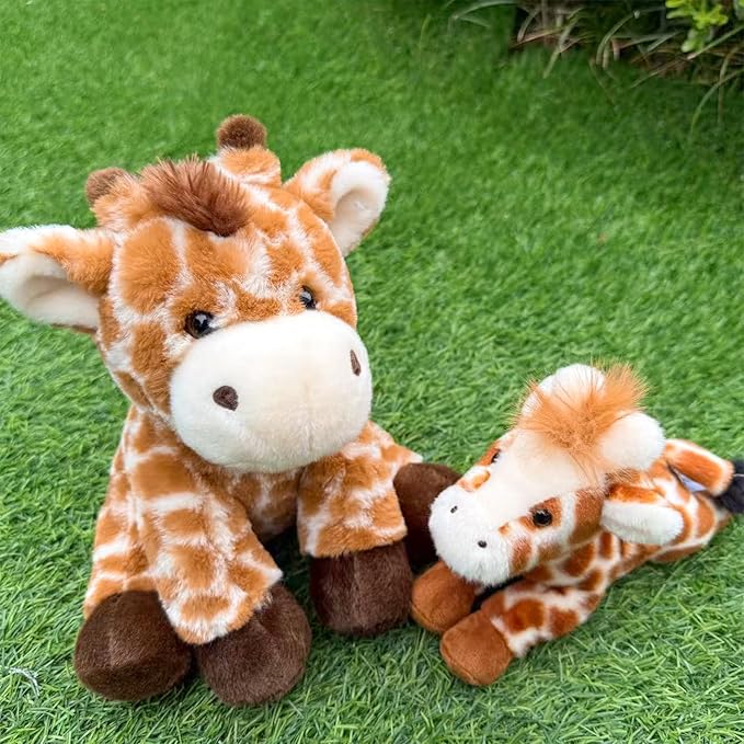 2 Pcs Giraffe Stuffed Animal Toys Set,8 INCH Soft and Plush Stuffed Animals for Girls Realistic Animals Gifts,Cute Soft Giraffe Animal Boys and Girls Toy for Toddlers