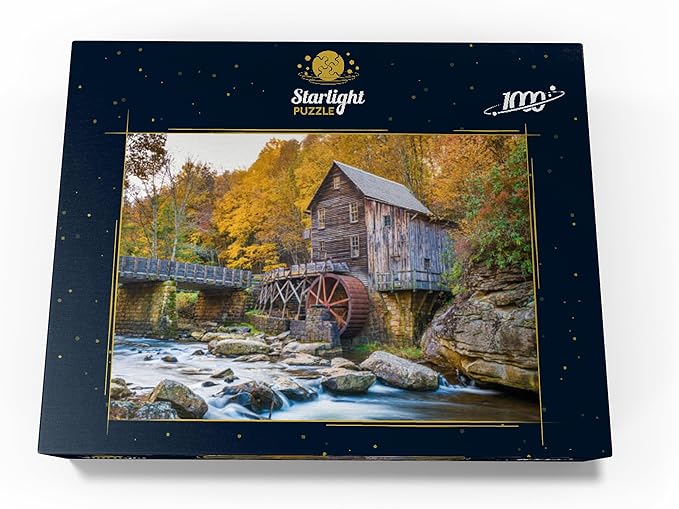 MyPuzzle Babcock State Park, West Virginia, USA at Glade Creek Grist Mill During The Fall Season - Premium 1000 Piece Jigsaw Puzzle for Adults