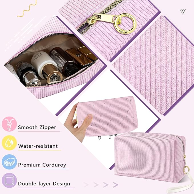 Likesing Tampon Holder for Purse, Corduroy Period Bag Sanitary Napkin Storage Bag for Girls Womens, Portable Feminine Emergency Pad Period Pouch(Light Blue)