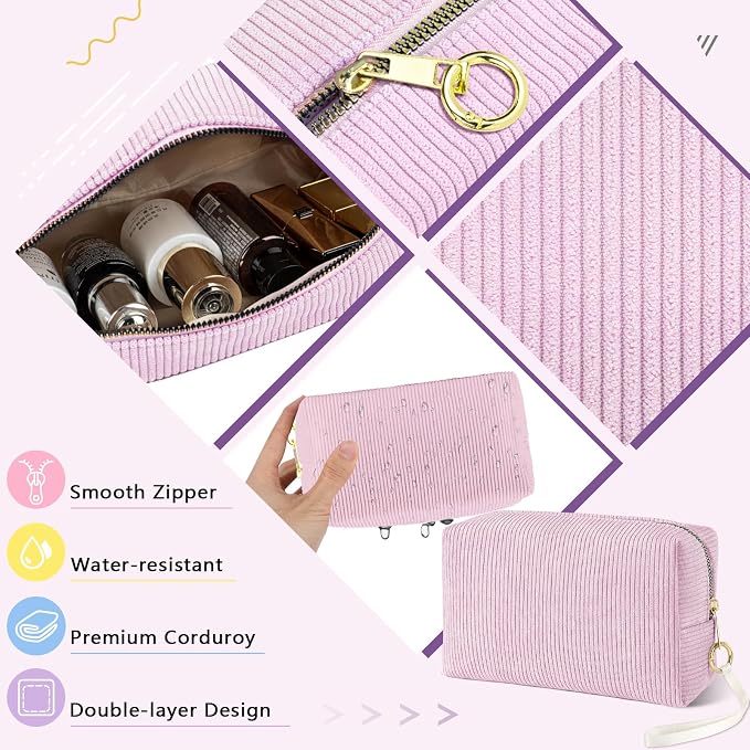 Likesing Tampon Holder for Purse, Corduroy Period Bag Sanitary Napkin Storage Bag for Girls Womens, Portable Feminine Emergency Pad Period Pouch (Blue)